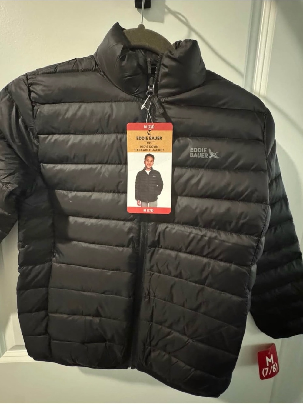Eddie Bauer Kids Black Quilted Packable Puffer Jacket